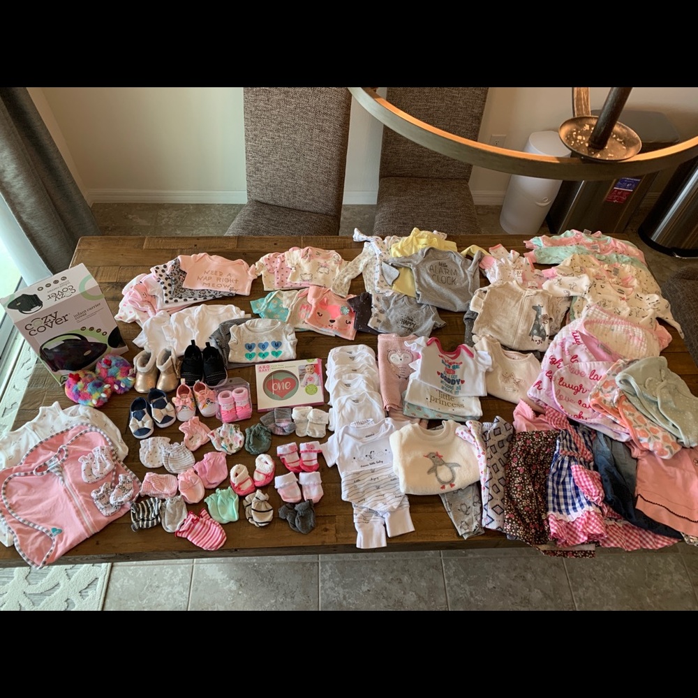 Baby Girl Clothing NB and 0-3 Month 80+ Pieces